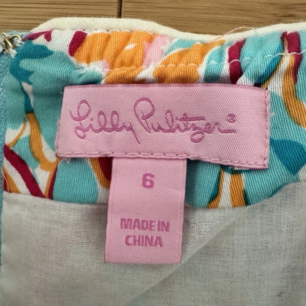Lilly Pulitzer Wyatt Peel And Eat Dress Flamingo Print Size 6 - Picture 6 of 8